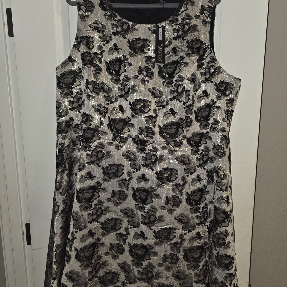 Apt. 9 Black and Gold Floral Mini Dress